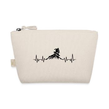 Snowboard heartbeat snowboarding  - Organic Pouch - nature - Front