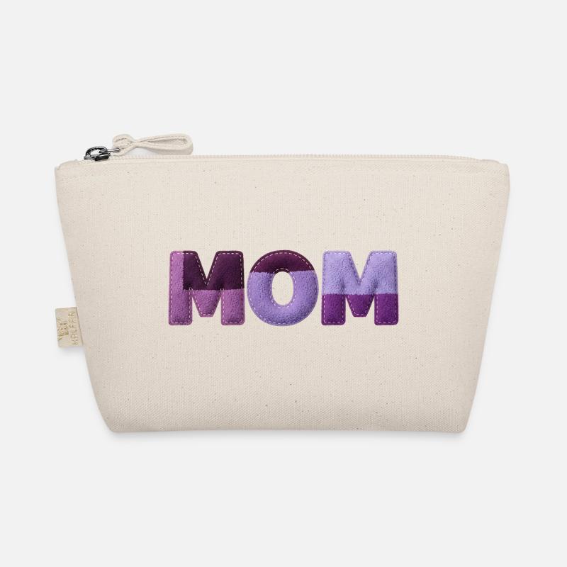 Mom Patchwork SchriftTypografie Lila Statement Bio-Täschchen