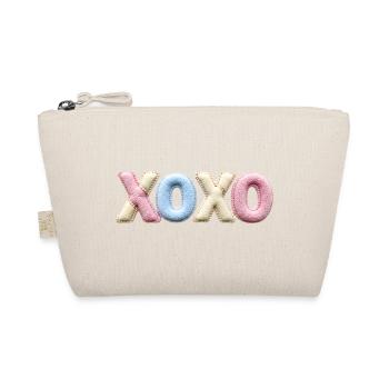 XOXO Patchwork Letters Cute Love Shirt Sticker - Bio-Täschchen - Natur - Vorne