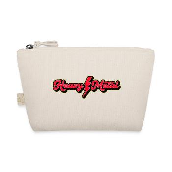 Heavy Metal Lightning Bolt Script Logo - Organic Pouch - nature - Front