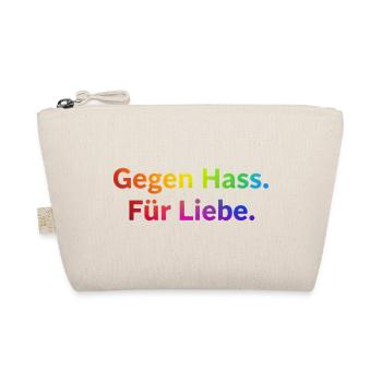 Gegen Hass Für Liebe Spruch Regenbogen Pride CSD - Bio-Täschchen - Natur - Vorne