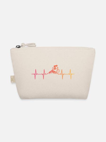 Mountain Bike Heartbeat Sunset Mountain Bike - Organic Pouch - nature