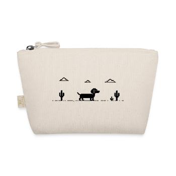 Dackel Dachshund Retro Pixel-Art  - Bio-Täschchen - Natur - Vorne