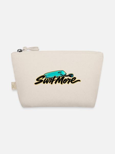 Surf More – Retro Bodyboard - Bio-Täschchen - Natur