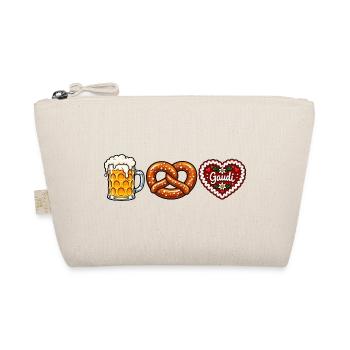 Bier Brezel & Lebkuchenherz –  Volksfest Motiv - Bio-Täschchen - Natur - Vorne