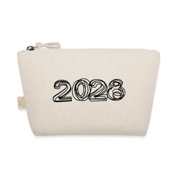 Jahreszahl 2028 handgezeichnet - Bio-Täschchen - Natur - Vorne