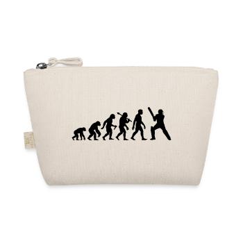 Cricket Evolution – Schlagmann – Ich Liebe Cricket - Bio-Täschchen - Natur - Vorne