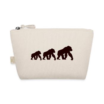 Affen Trio Silhouette - Bio-Täschchen - Natur - Vorne