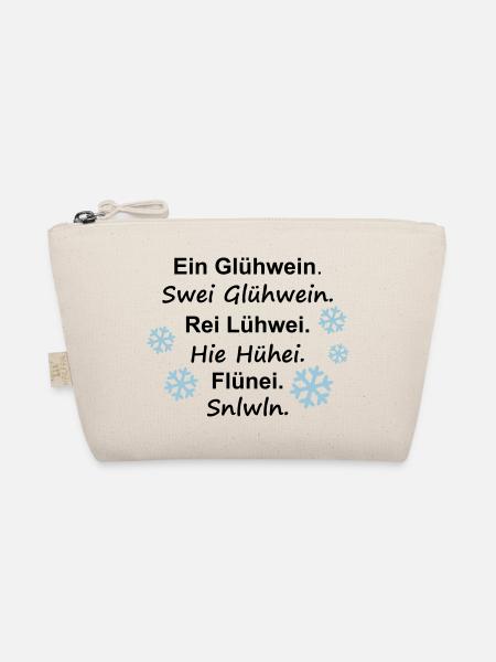 ein Glühwein swei Schneeflocke - Bio-Täschchen - Natur - Vorne