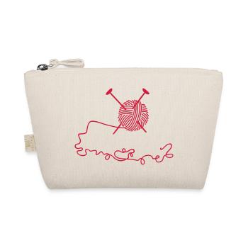 Wollknäuel mit Nadeln / wool n knitting needles ( - Organic Pouch - nature - Front