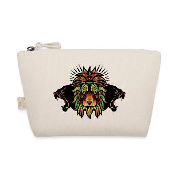 lion panthere fancy könig tier design kunst 606 - Bio-Täschchen - Natur - Vorne