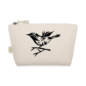 An ornamental bird sitting on the branch - Organic Pouch - nature - Front