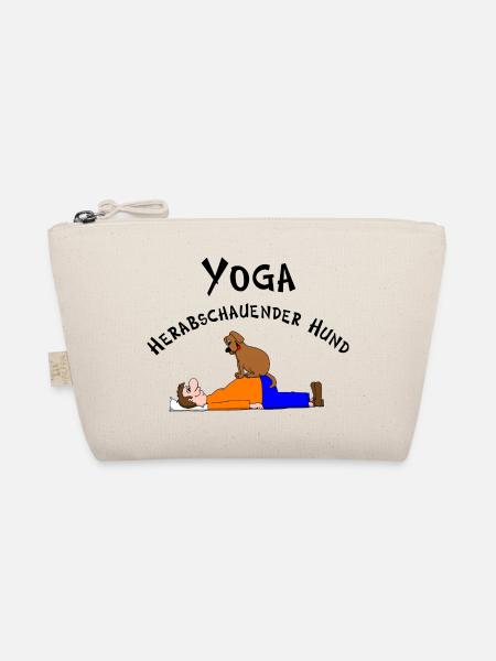 Yoga herabschauender Hund - Bio-Täschchen - Natur