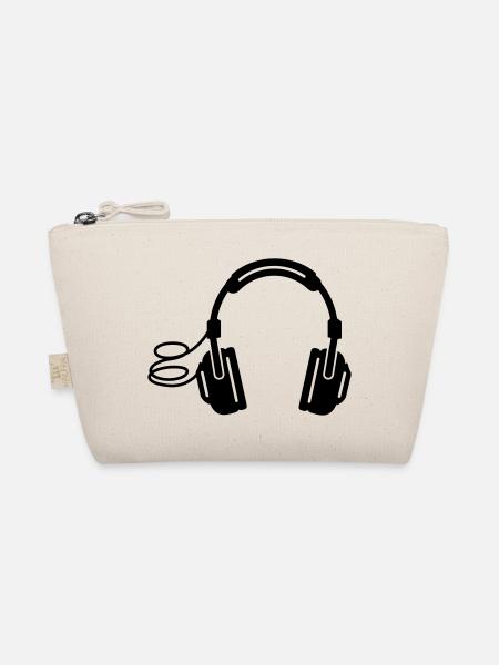 Kopfhörer headphones - Bio-Täschchen - Natur - Vorne