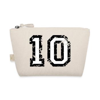 Zahl 10 - Nummer 10 (Vintage Weiß) Nr.10 - Bio-Täschchen - Natur - Vorne