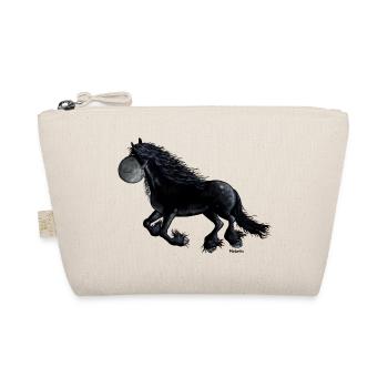 Black Friesian - Friesian Horse - Organic Pouch - nature - Front