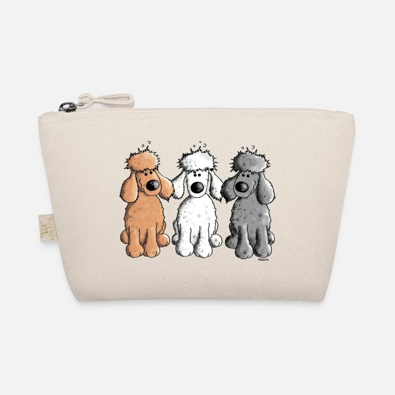 Pudel Trio - Hund - Hunde - Bio-Täschchen - Natur