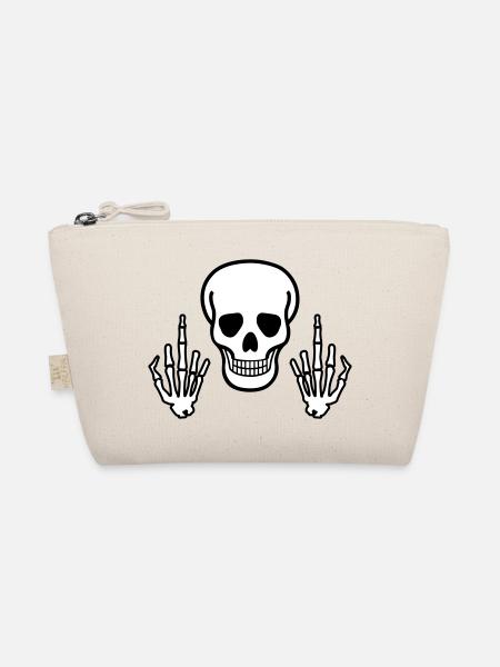 Skull & Middle Finger, 2 coloured - Trousse biologique - nature - Devant