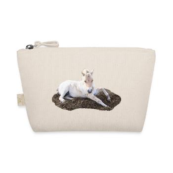 Lying foal in straw, baby animal designs - Organic Pouch - nature - Front