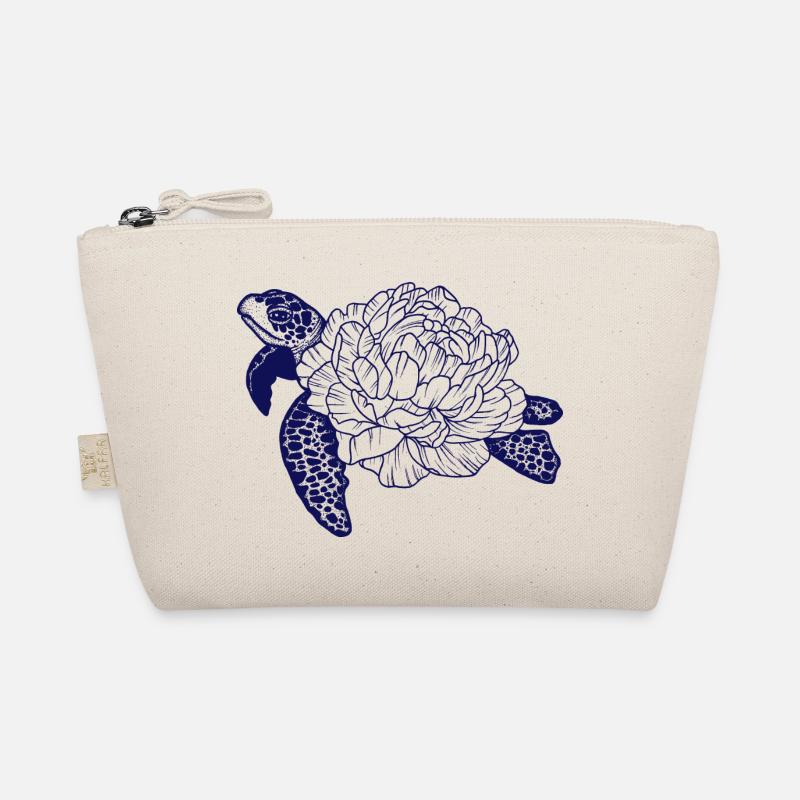 Turtle in rose shell - Organic Pouch - nature