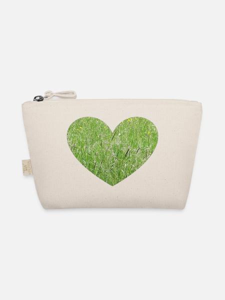 Grass heart - Organic Pouch - nature