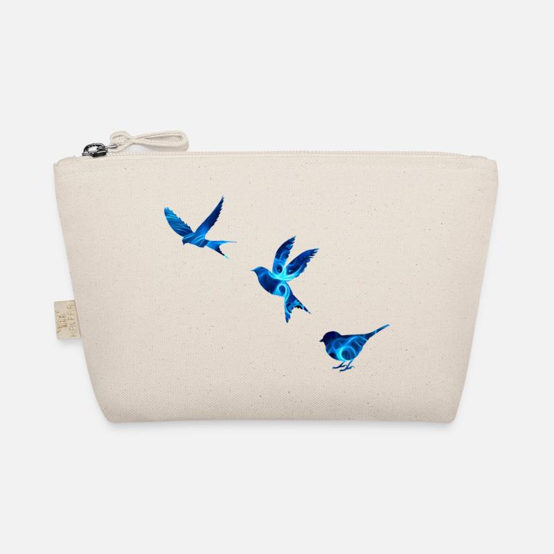 Blaue Vögel Bio-Täschchen