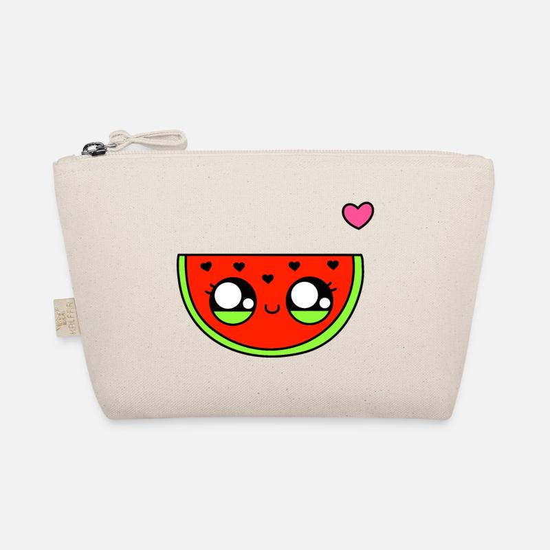 Kawaii Wassermelone mit Herz - Cute Watermelon - Bio-Täschchen - Natur
