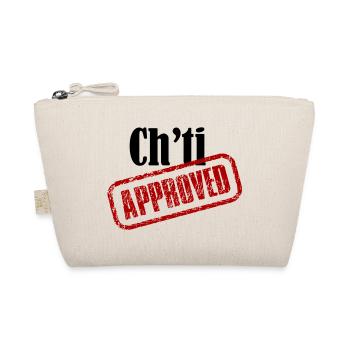 Ch ti approved (T-shirt Chti vêtements accessoires - Trousse biologique - nature - Devant