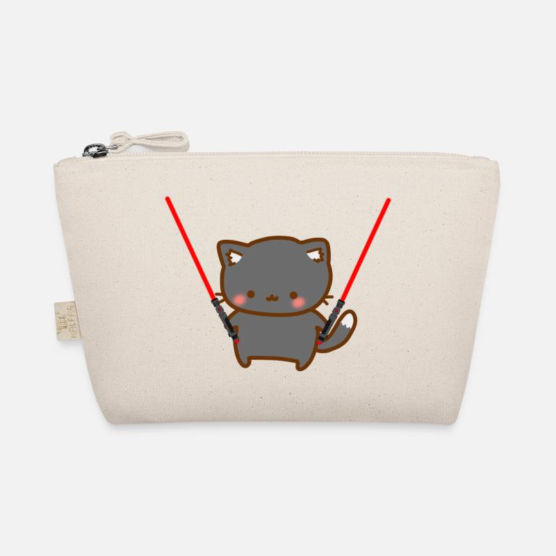 Süße Katze mit 2 roten Lichtschwertern Bio-Täschchen