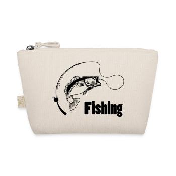 Angelrute mit Haken und Fisch - Bio-Täschchen - Natur - Vorne