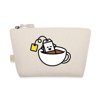 Lustige Teebeutel in Teetasse Bad Teeliebhaber Teetrinker - Bio-Täschchen - Natur - Vorne