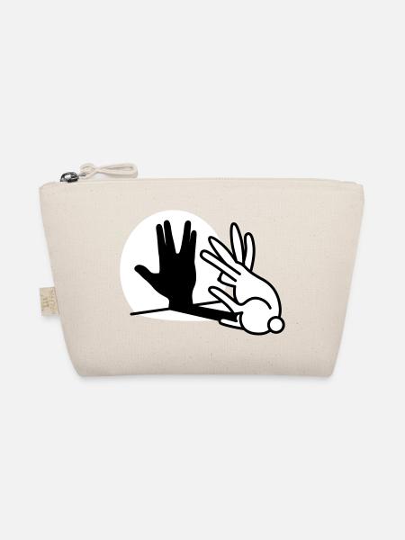 Kaninche Schatten Hand Vulkanischer Gruß trekkie - Bio-Täschchen - Natur - Vorne