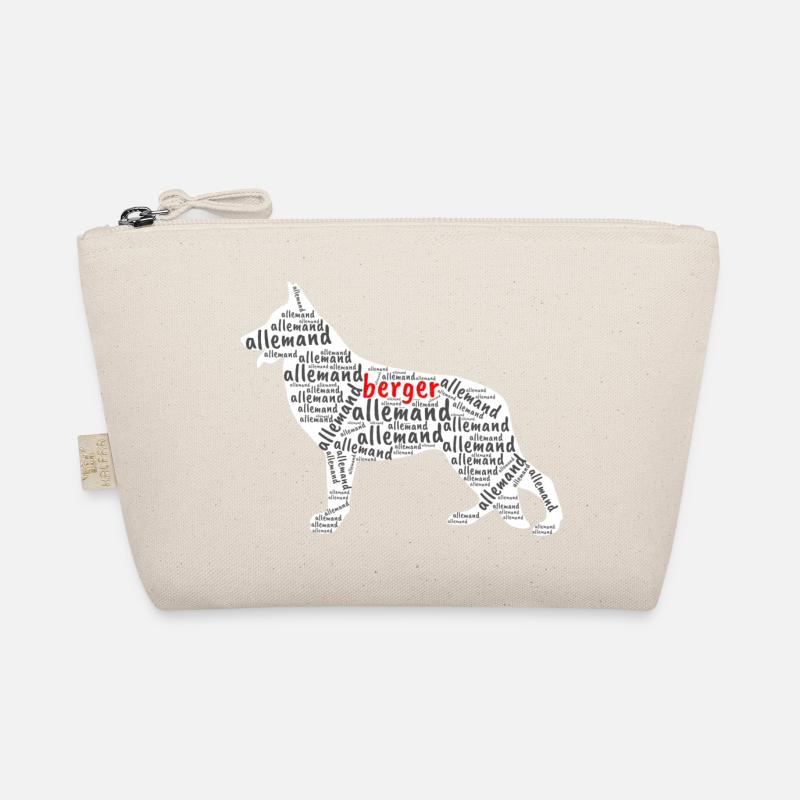 Deutscher Schäfer Silhouette Rasse Hund Text Bio-Täschchen