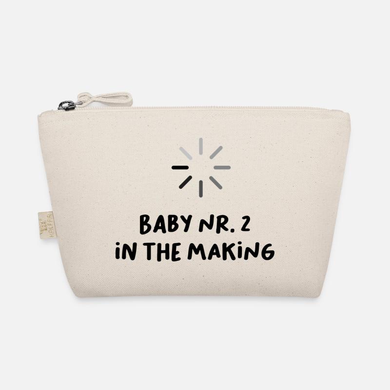 Loading Baby Nr. 2 lustiger Spruch Schwangerschaft - Bio-Täschchen - Natur