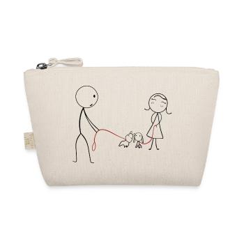 Lustige Bild mit Hund Liebe Geschenk - Bio-Täschchen - Natur - Vorne