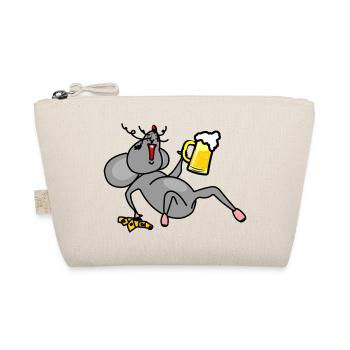 Mouse drunk with beer and cheese - Organic Pouch - nature - Front