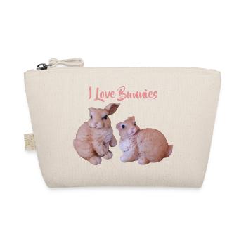 Rabbit Couple, I Love Rabbits - Organic Pouch - nature - Front
