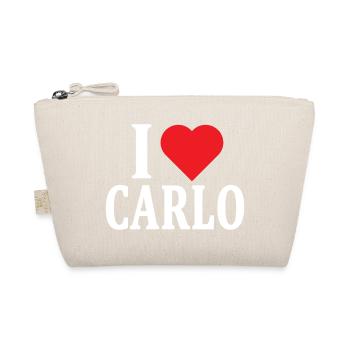 t-shirt I love Carlo t-shirt gift idea - Organic Pouch - nature - Front