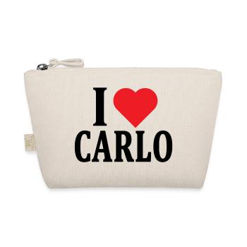 T-shirt I love Carlo t-shirt gift idea - Organic Pouch - nature - Front
