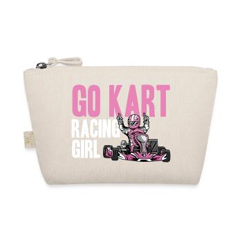Kart Racing Girl. Girl Racer Gift - Organic Pouch - nature - Front