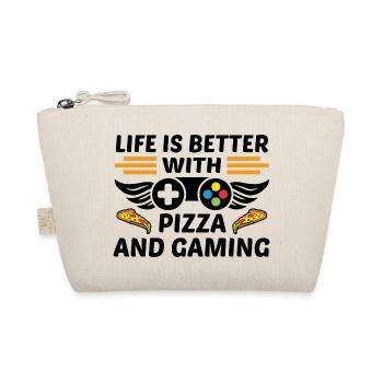 Life Is Better With Pizza And Gaming Video Game Pl - Bio-Täschchen - Natur - Vorne