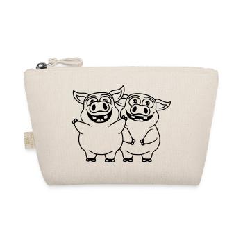 Friends team funny pigs - Organic Pouch - nature - Front