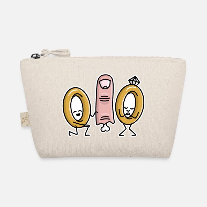Funny Marriage Proposal Wedding Rings Ring Finger Engagement Organic Pouch