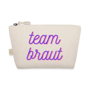 Team Braut - Shirt für Junggesellinnen / Polterer - Bio-Täschchen - Natur - Vorne