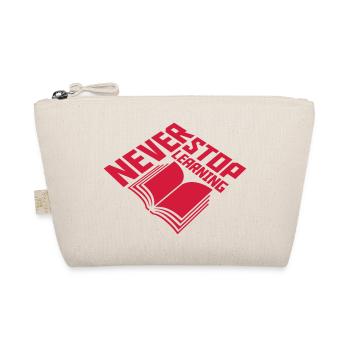 never stop learning quote - Organic Pouch - nature - Front