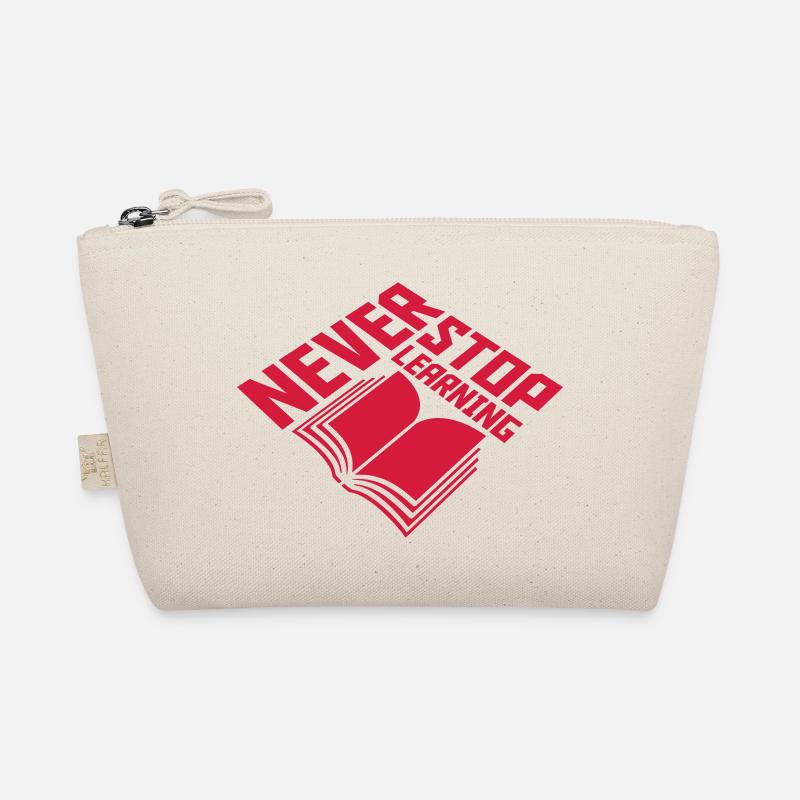 never stop learning Zitat Bio-Täschchen