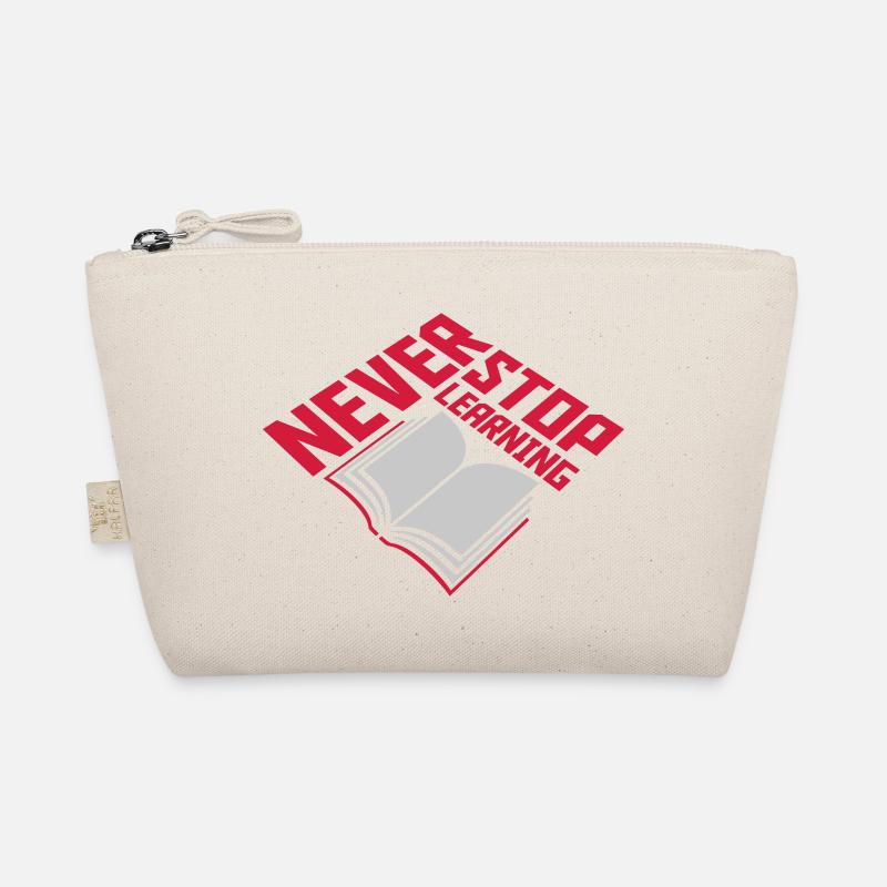 never stop learning Zitat Bio-Täschchen