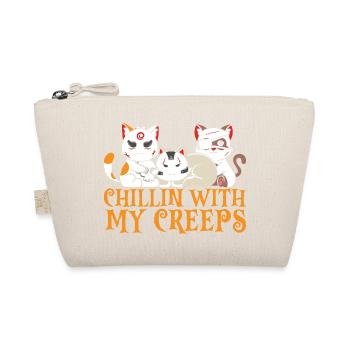 Chillin with My Creeps Cat Horror Funny cat - Organic Pouch - nature - Front