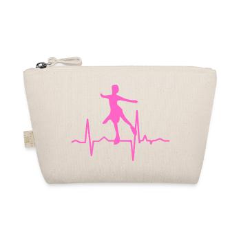 Cool Awesome Ice Skating Heartbeat T-Shirt Present - Organic Pouch - nature - Front