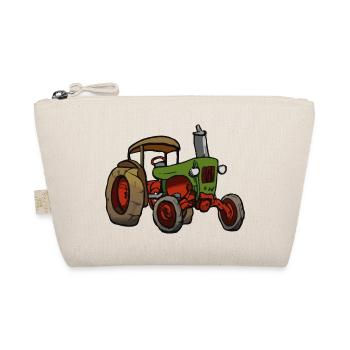Alter Traktor Oldtimer Cartoon Geschenkidee - Bio-Täschchen - Natur - Vorne